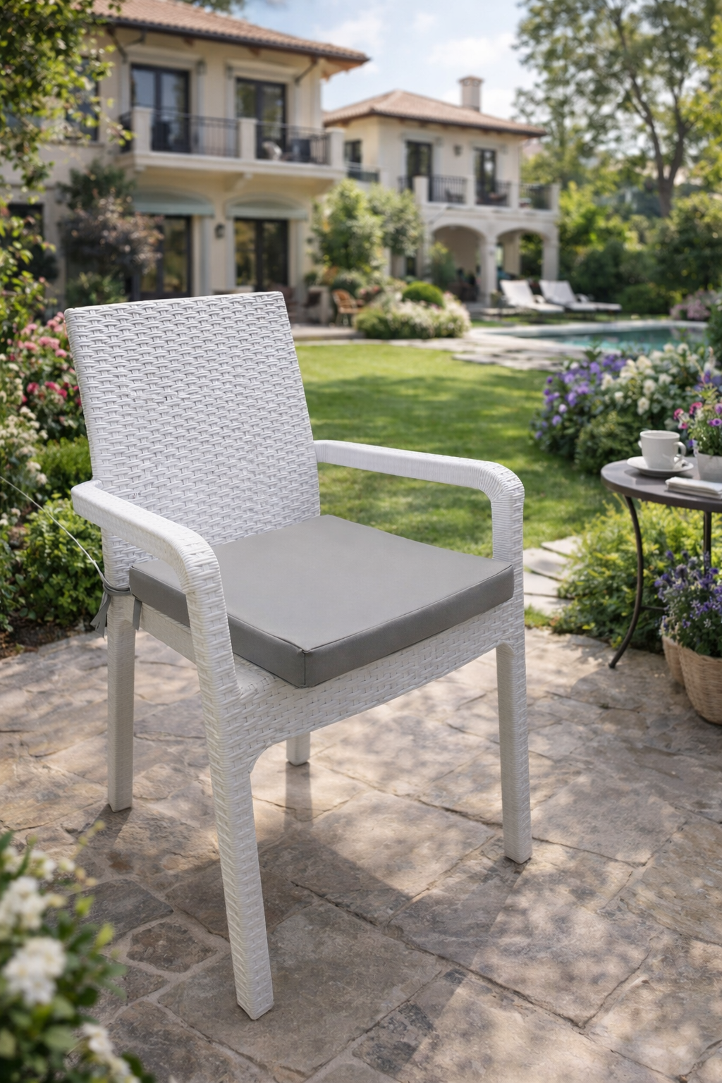 Mi̇rzade 4 Adethera Si̇esta  Mi̇nderi̇ Su Geçi̇rmez Kumaş 5 Cm Gri̇ Sünger-Açik Gri̇ | 4’lü Su Geçirmez Hera Siesta Minderi – Fermuarlı