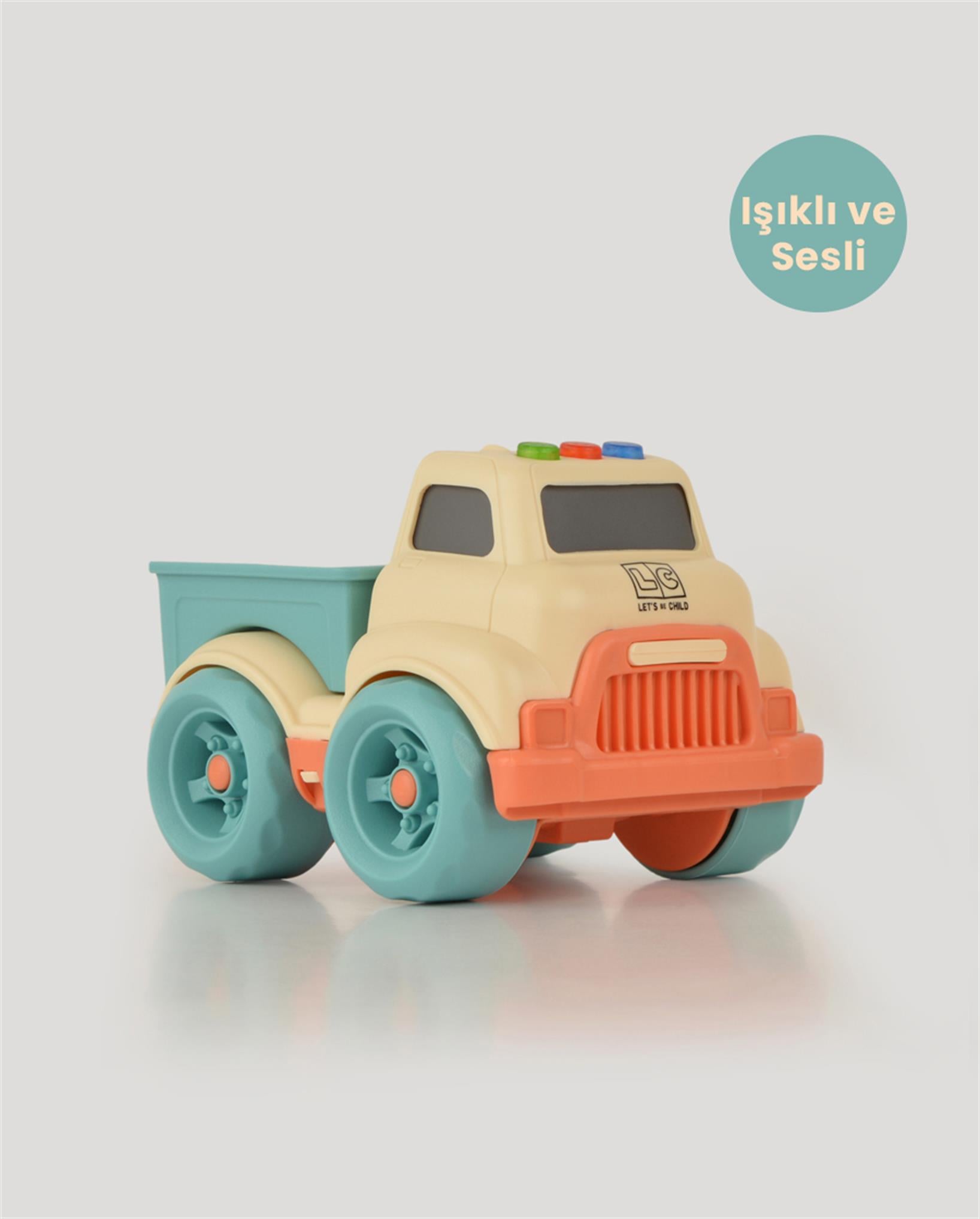 Bej Sesli ve Işıklı Minik Pikap