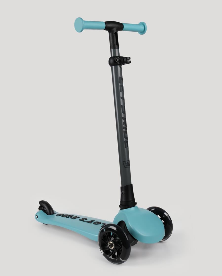 Let's Ride Two Işıklı Katlanabilir 3 Tekerlekli Scooter Turkuaz