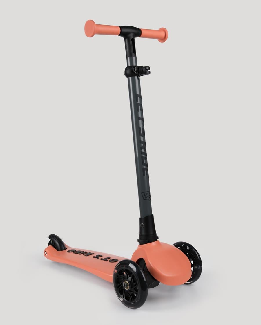 Let's Ride Two Işıklı Katlanabilir 3 Tekerlekli Scooter Somon