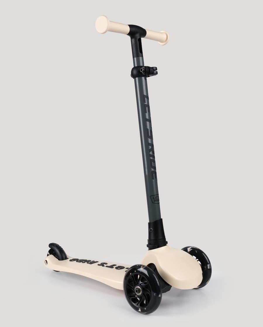 Let's Ride Two Işıklı Katlanabilir 3 Tekerlekli Scooter Bej
