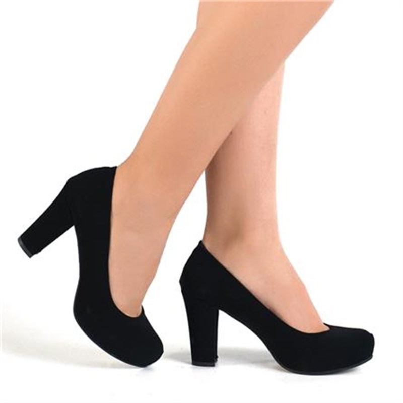 Siyah süet Master 20py Kalın Topuk