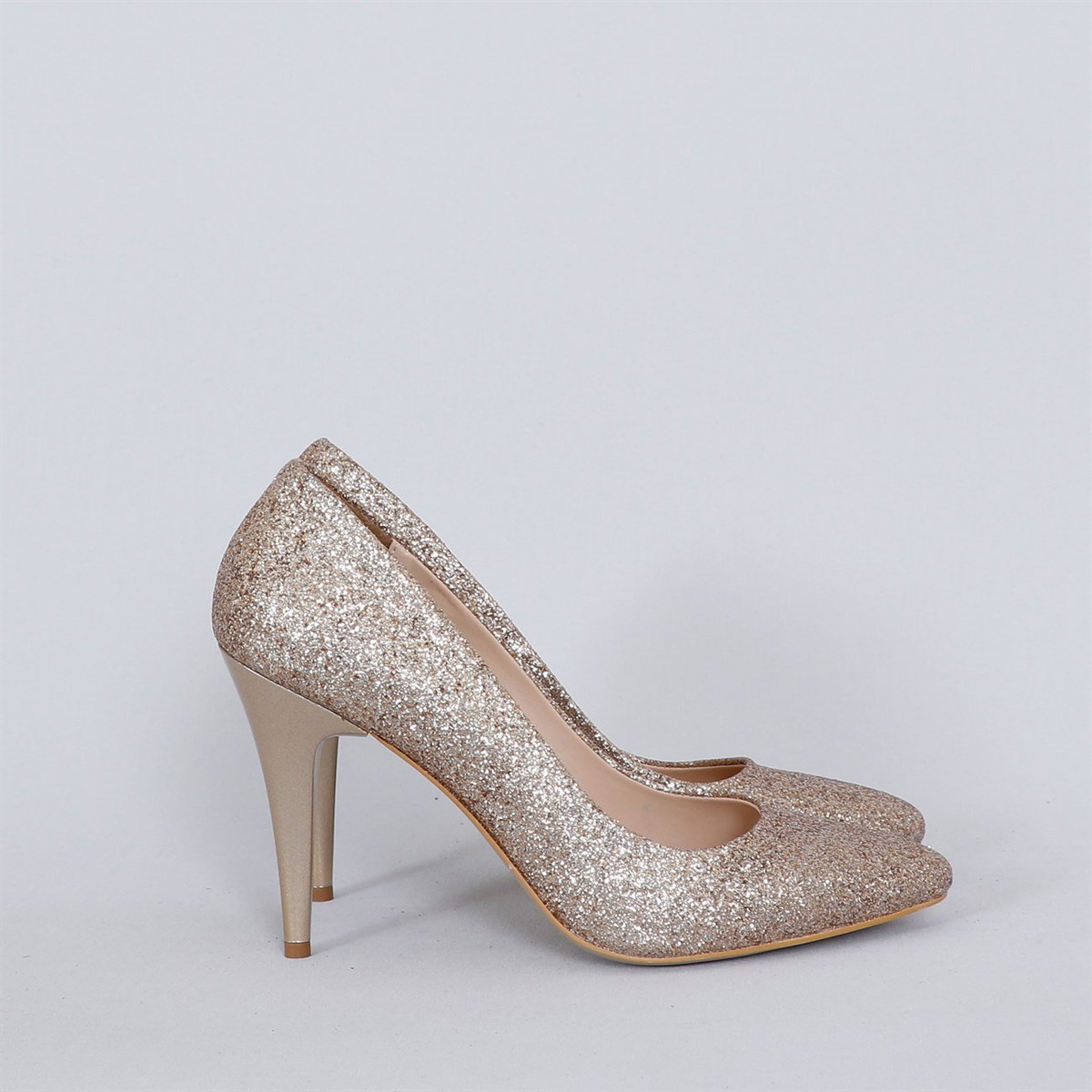Altın simli Simli Topuklu Kadın Stiletto 6080Y