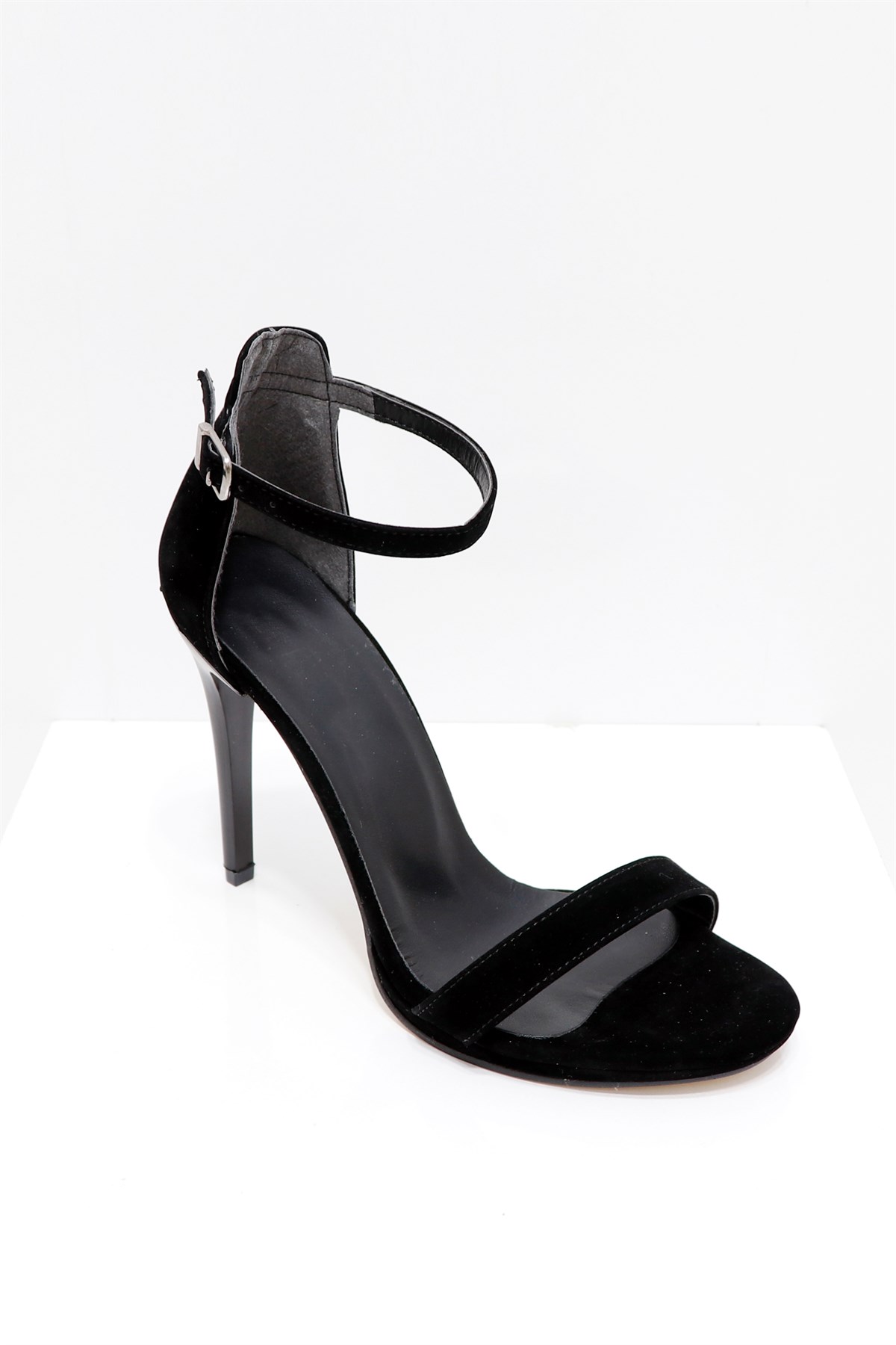 Siyah süet İnce Topuklu Tek Bant Sandalet 733 Fiyatı ve Modelleri