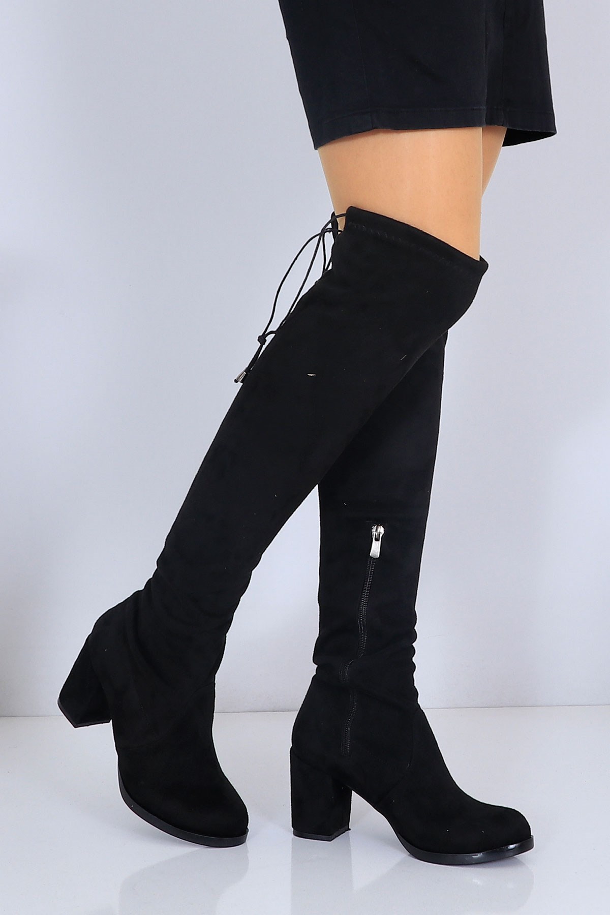 Siyah süet Kalın Topuklu Kadın Çizme 20 Fiyatı ve Modelleri