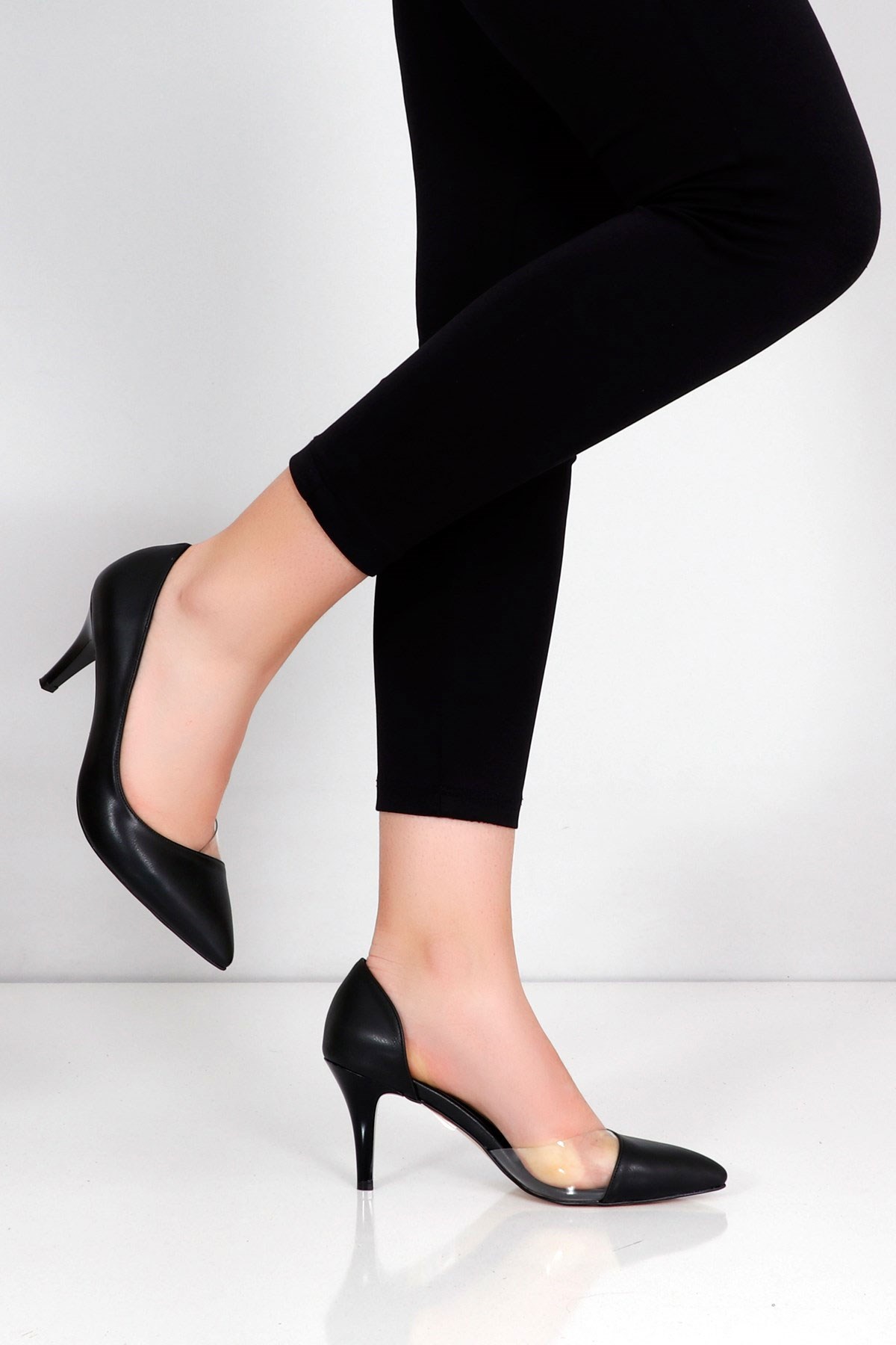 Siyah Topuklu Kadın Stiletto 74Y