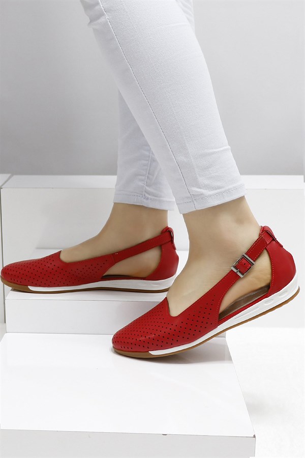 Kırmızı Düz Taban Kadın Babet Ayakkabı 221 Fiyatı ve Modelleri