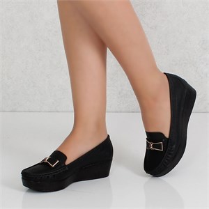 Siyah prad Kalın Dolgu Topuklu Kadın Ayakkabı K106Y Fiyatı ve Modelleri