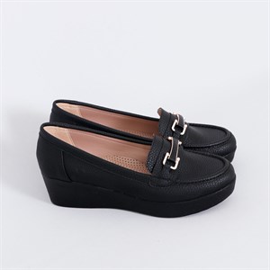 Siyah Dolgu Topuk Kadın Ayakkabı K101Y Fiyatı ve Modelleri