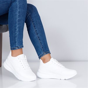 Beyaz Yüksek Taban Kadın Spor Ayakkabı 19-1 Fiyatı ve Modelleri