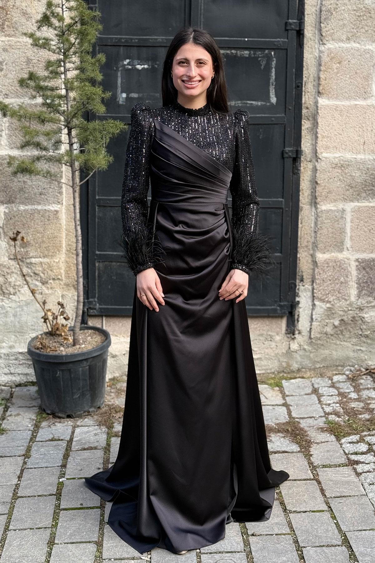 2420 NEW ELEGANS ELBİSE - Siyah