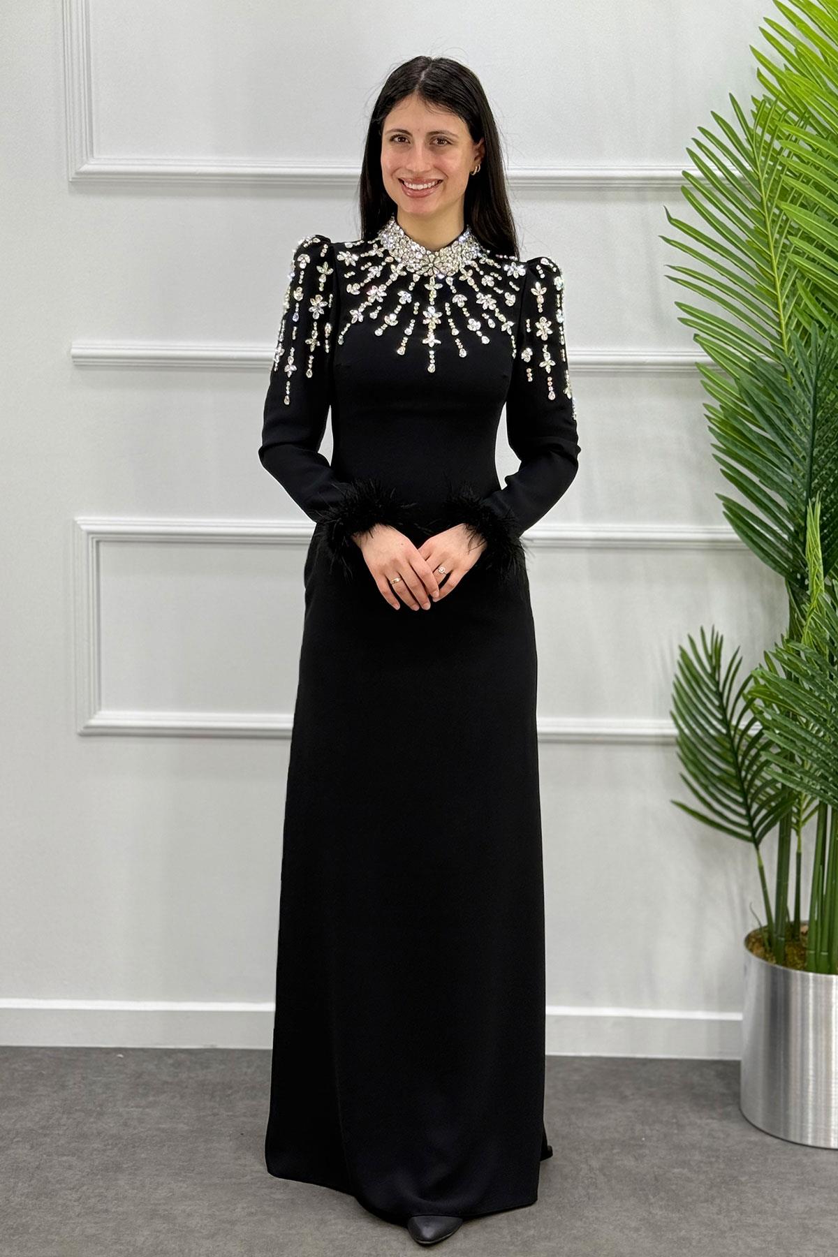 2428 NEW ELEGANS ELBİSE - Siyah