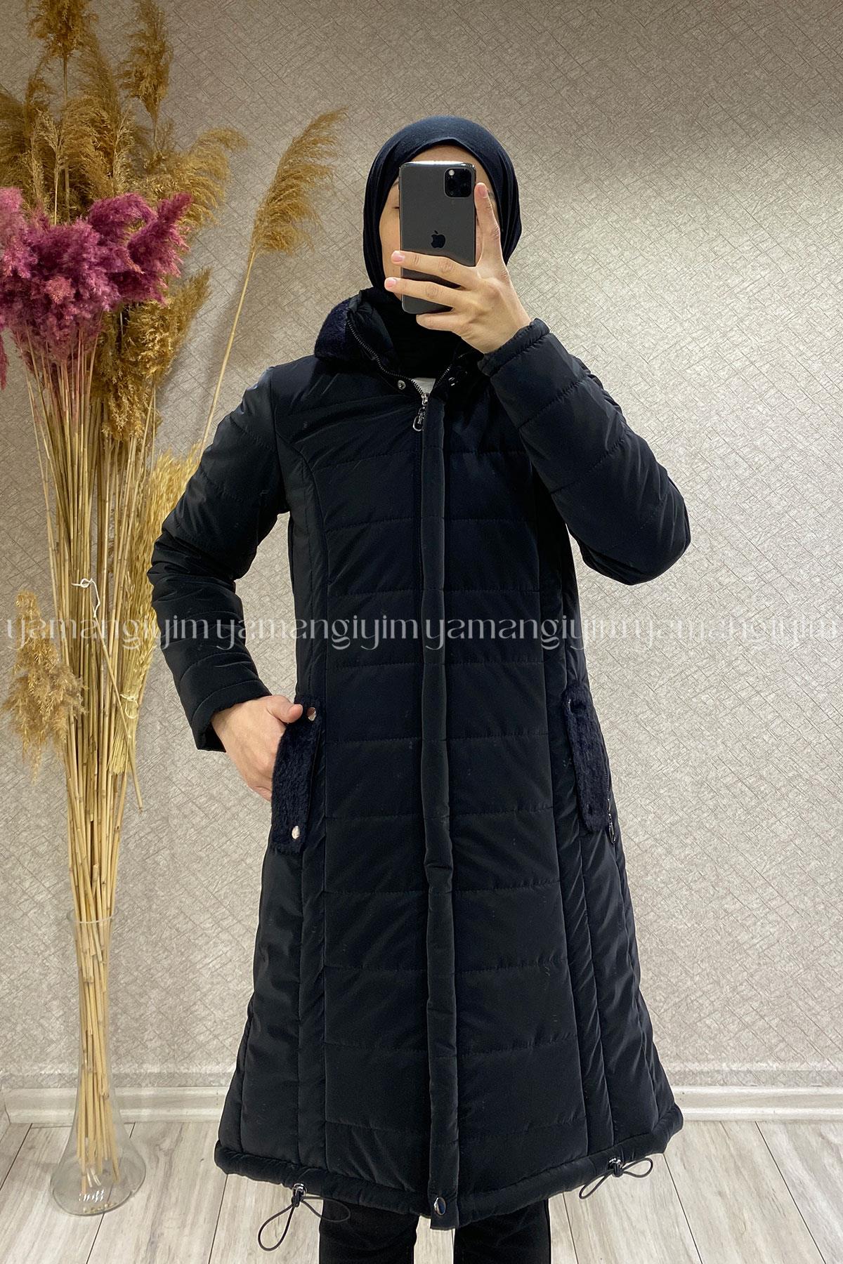 7302 PANOVA KAPİTONE KABAN - Siyah