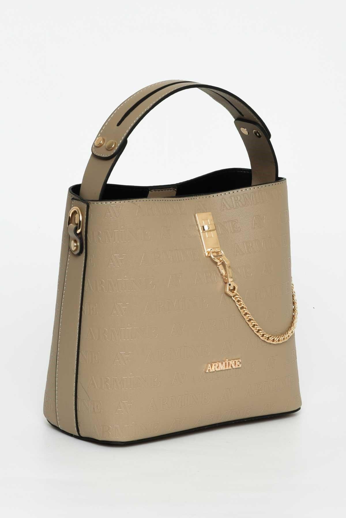 Armine Kadın Çanta Lazer Baskılı 222 - Vizon