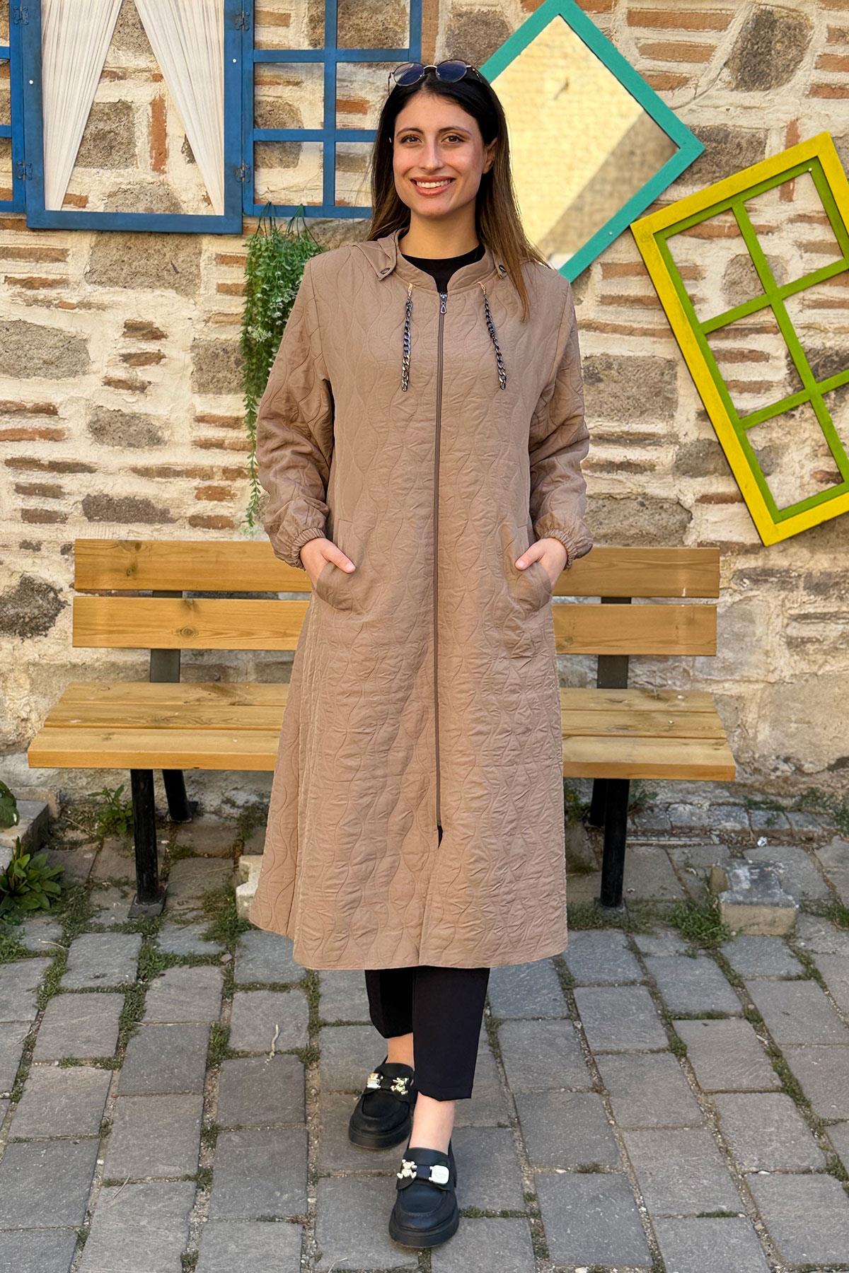 Damla Desen İnce Kapitone Kap - VİZON