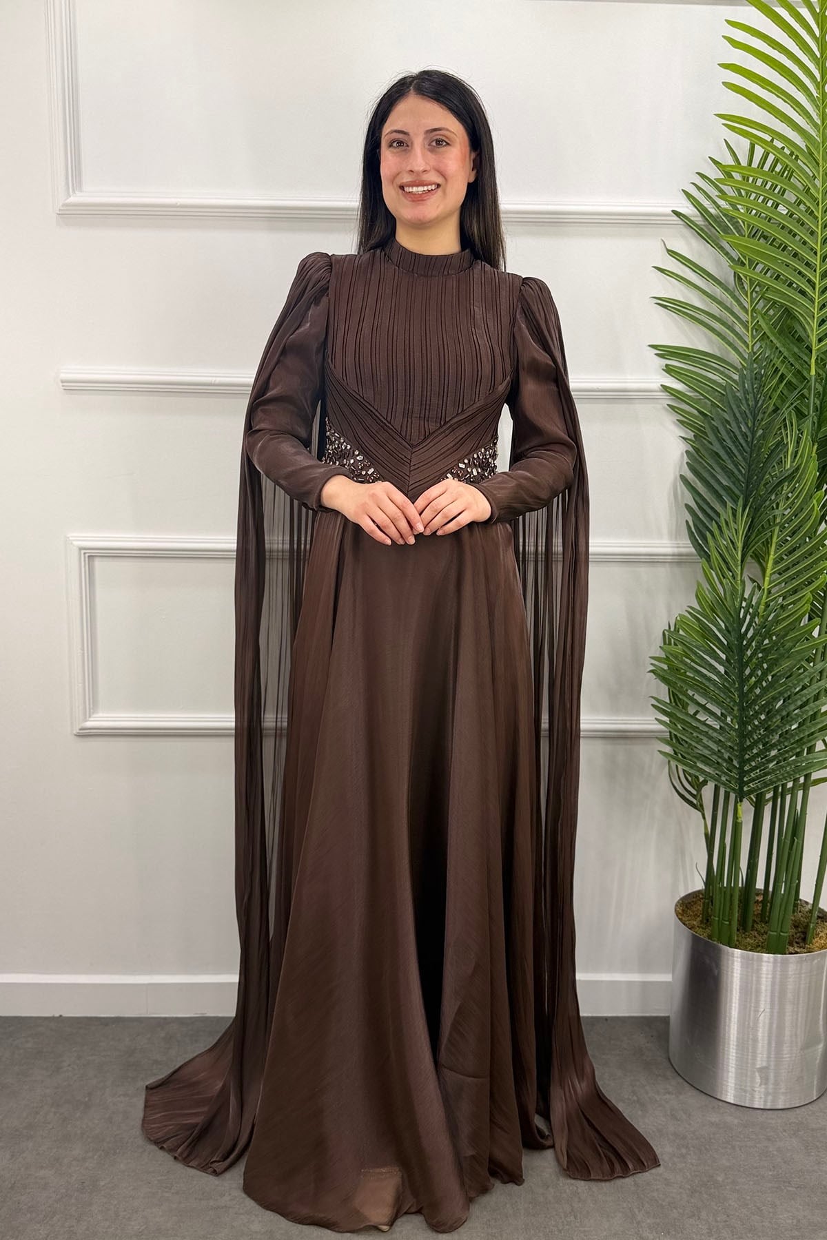 Nesrin Tesettür Abiye - KAHVE