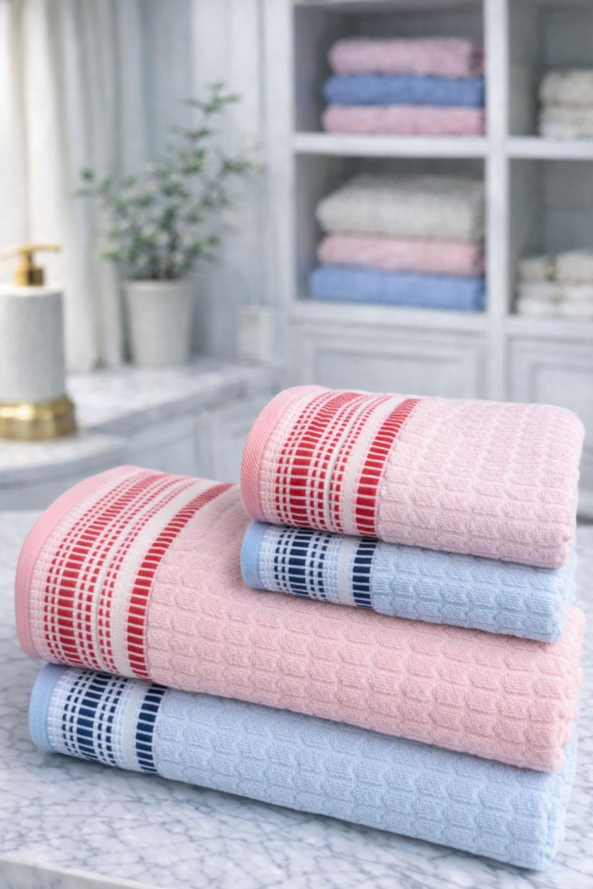 Özdilek Bent Best Set (Hamam Takımı) Mavi-Pembe