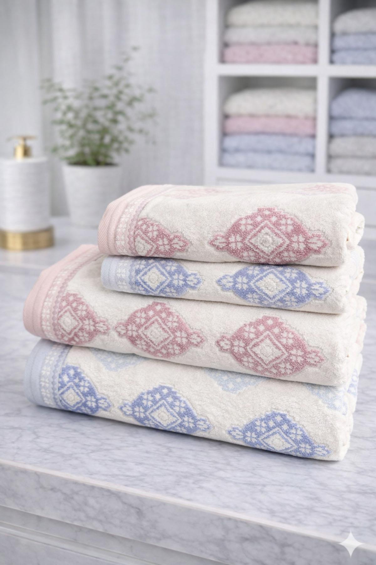 Özdilek Bouche Best Set (Hamam Takımı) Gri-Pembe