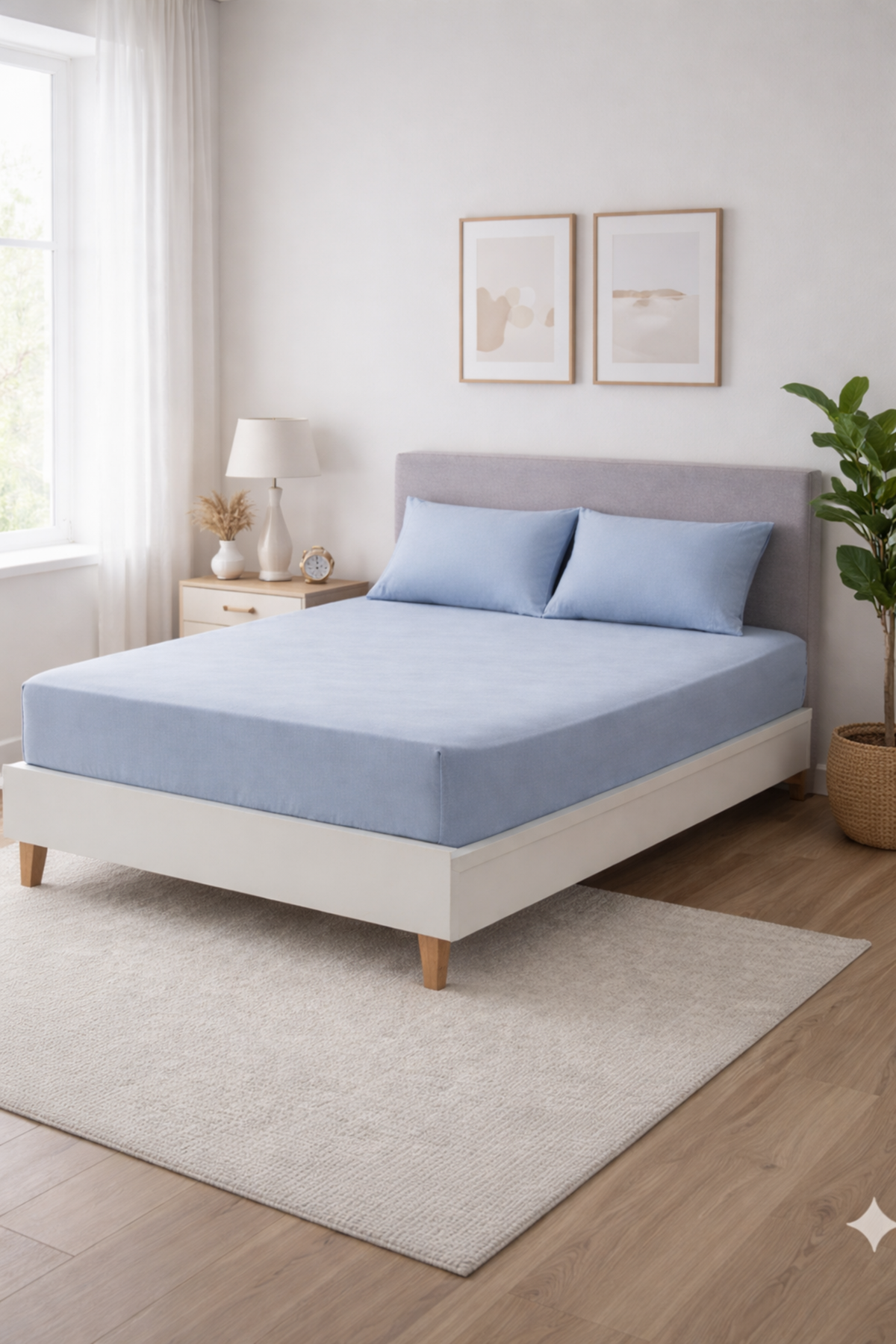 Özdilek Çift Kişilik Colourist Çarşaf - BUZMAVİ