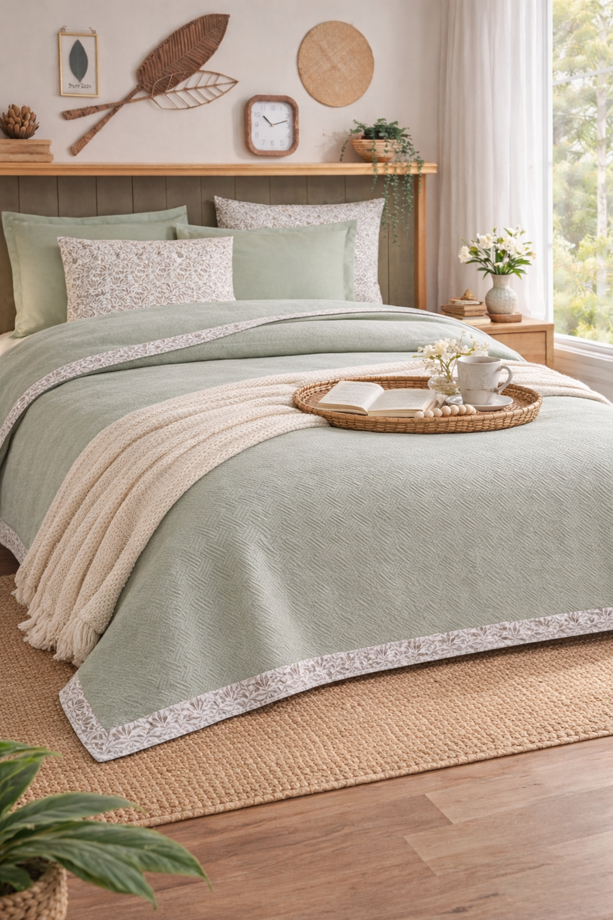 Özdilek Jakar Biyeli Pike Takımı Çift Kişilik - NİL