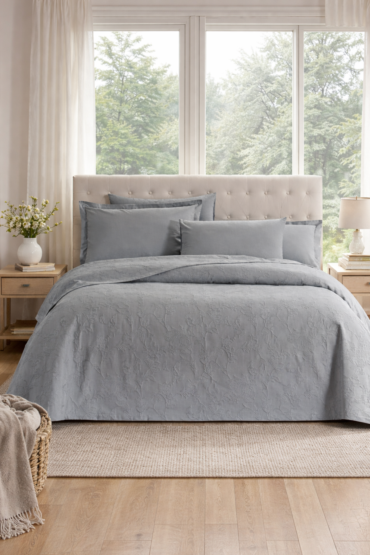 Özdilek Jakar Lux Çift Kişilik Pike Takımı - GRİ