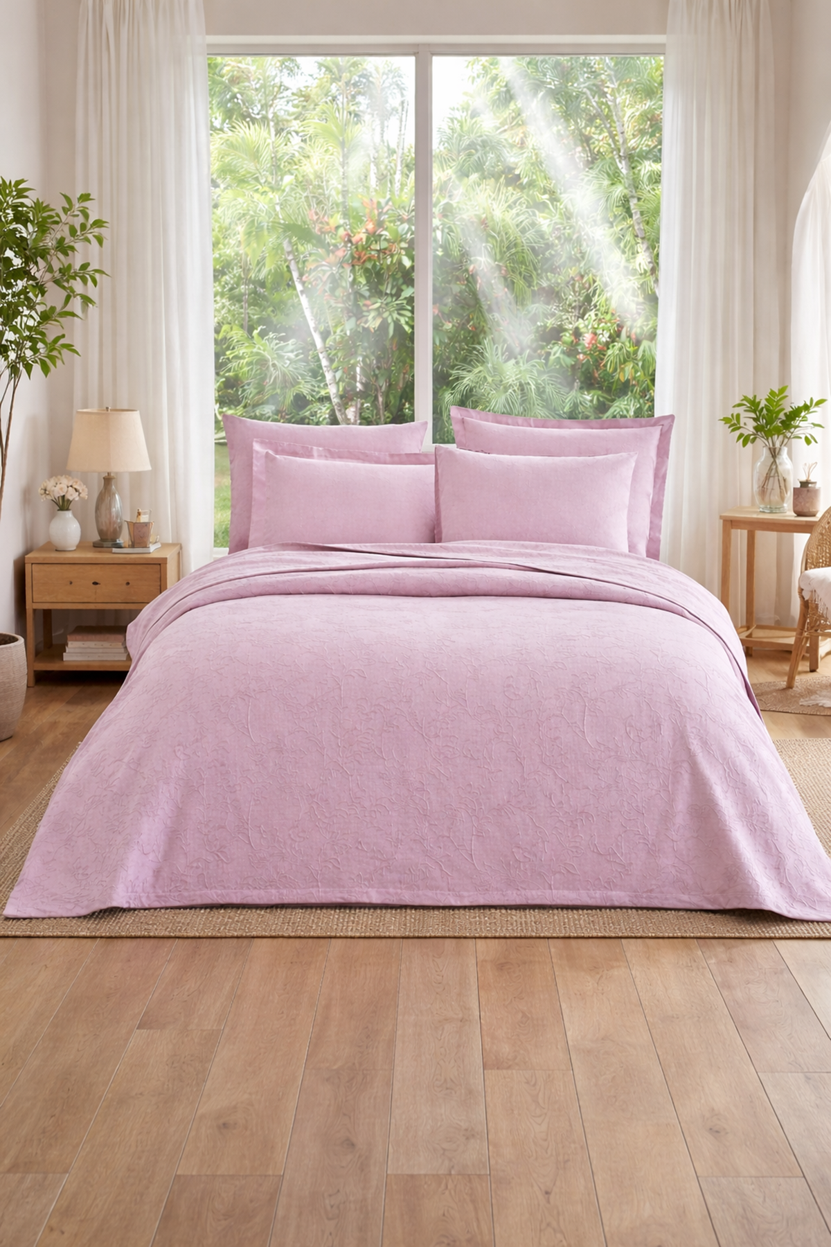 Özdilek Jakar Lux Çift Kişilik Pike Takımı - PEMBE