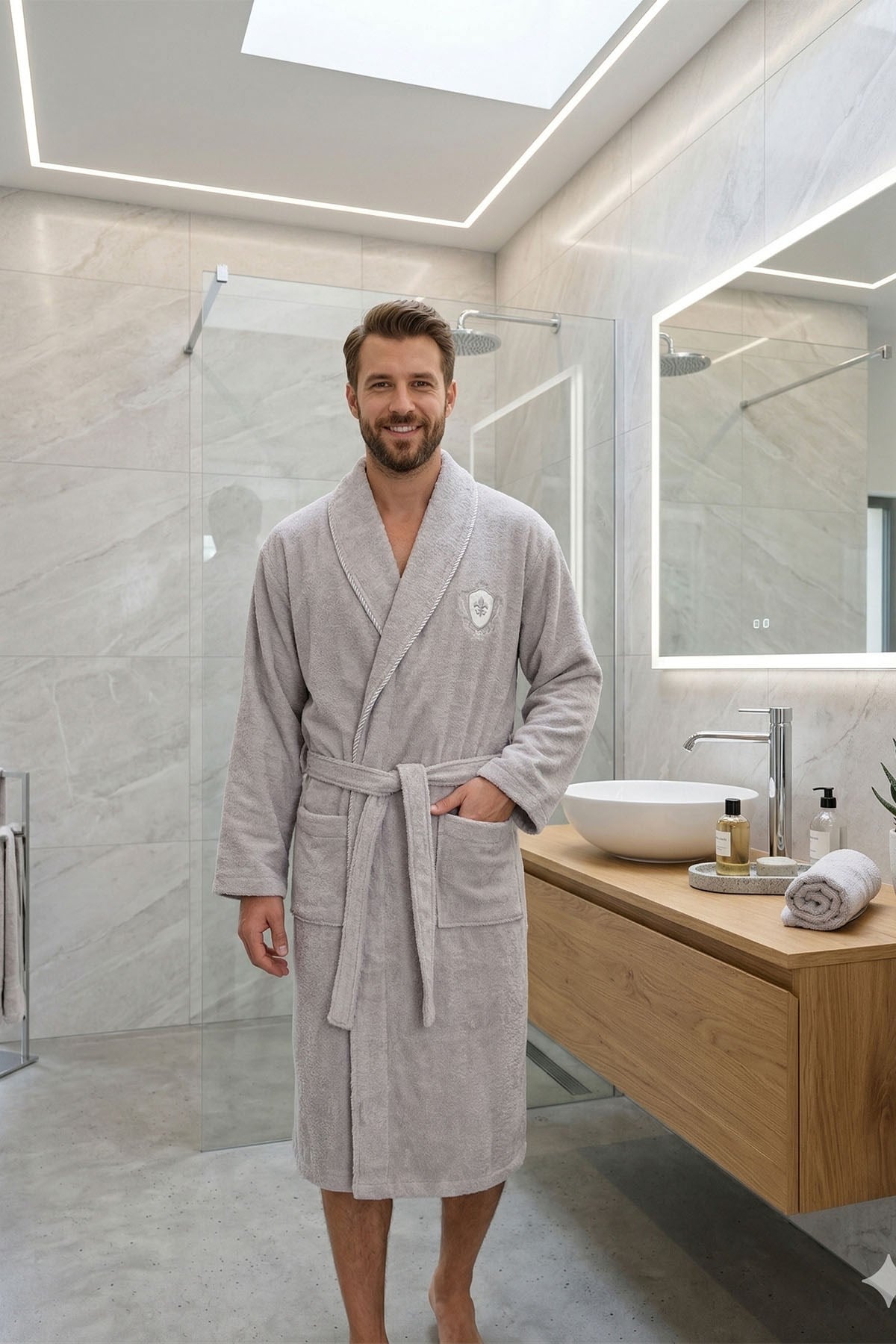 Özdilek Kadın/Erkek Unisex Bornoz - GRİ