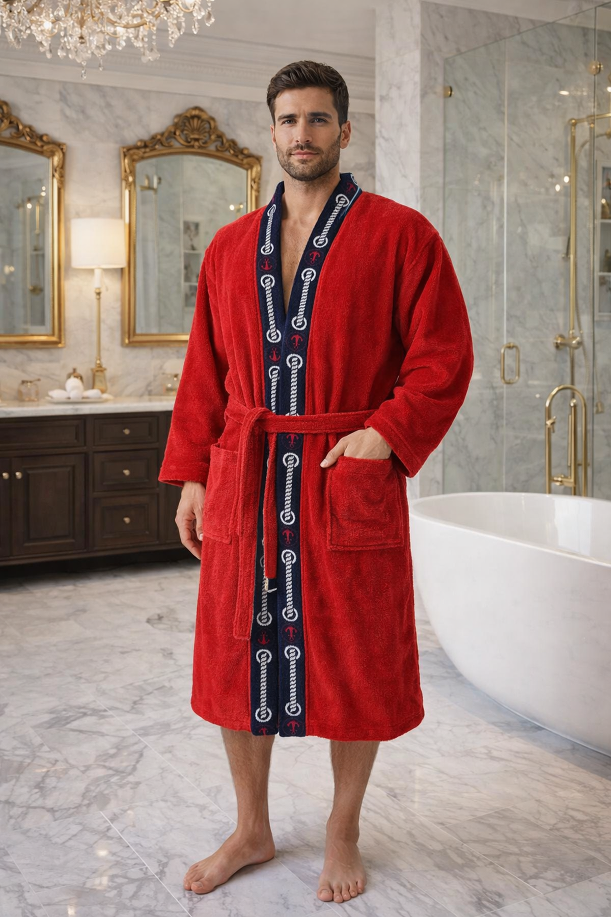 Özdilek Kadın/Erkek Unisex Bornoz - KIRMIZI