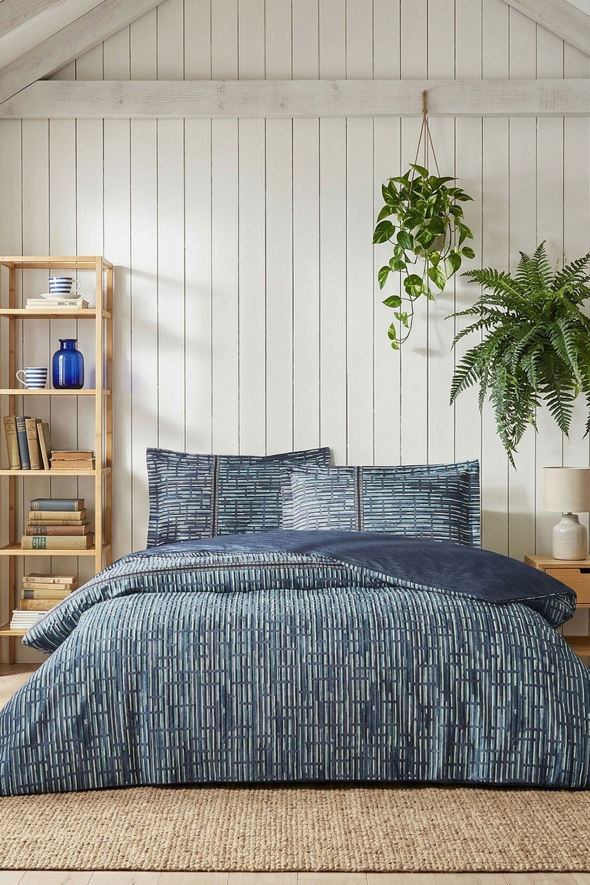 Özdilek Modra Battal Boy King Lastikli Çarşaf Nevresim Takımı - MAVİ