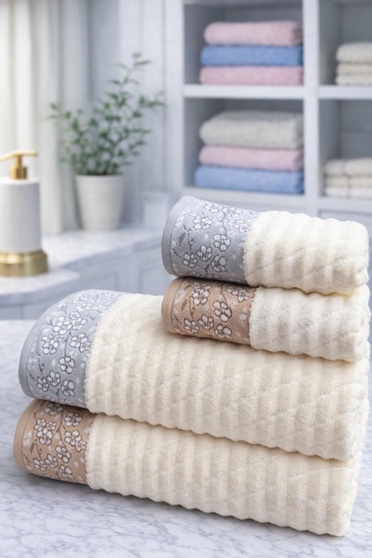 Özdilek Ochiba Best Set (Hamam Takımı) Gri-Bej