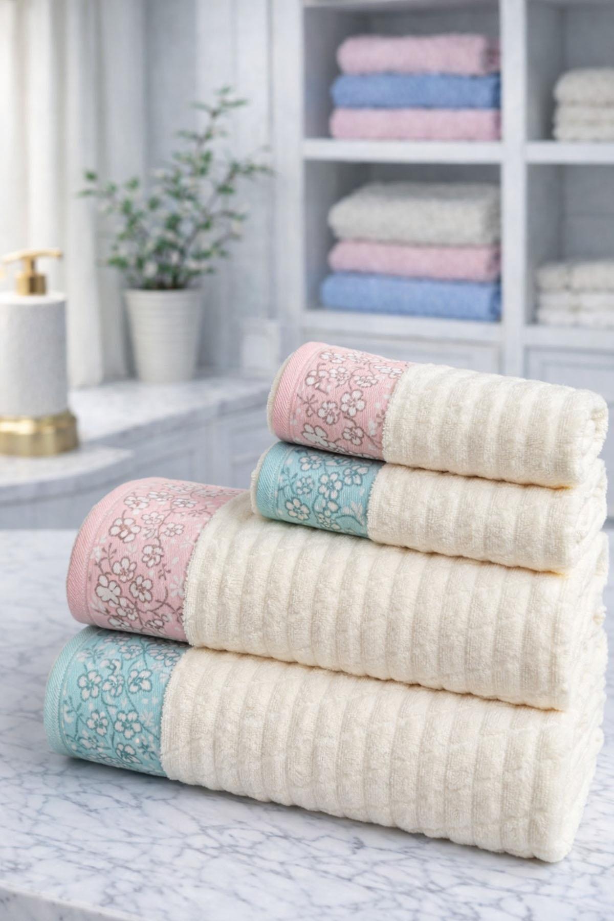 Özdilek Ochiba Best Set (Hamam Takımı) Mint-Pembe