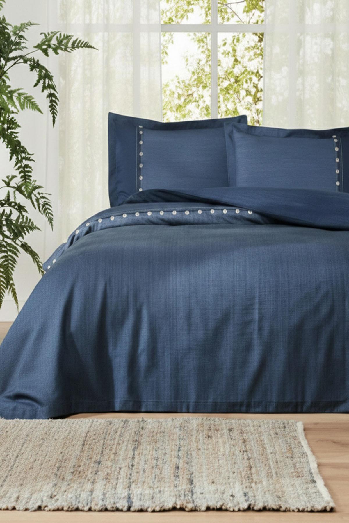 Özdilek Oregon Battal Boy King Nevresim Takımı - LACİVERT