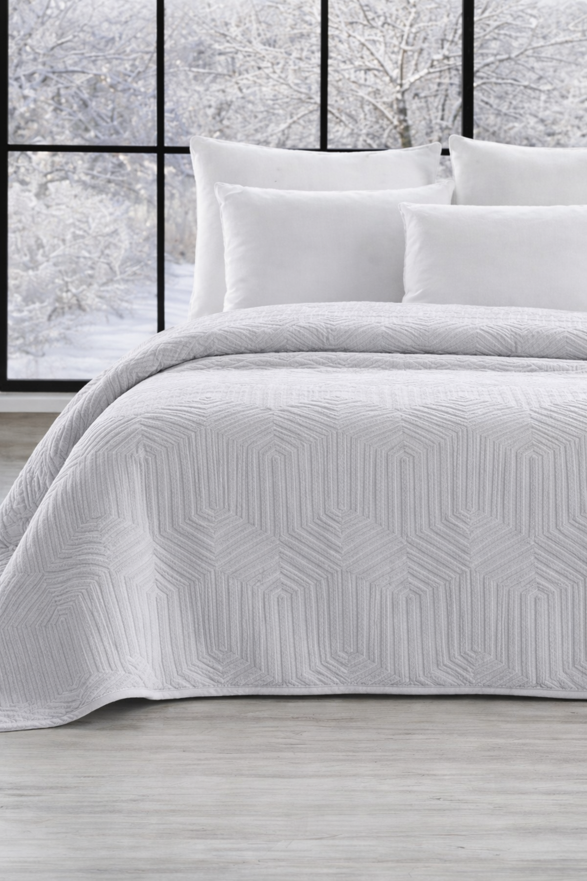 Özdilek Prestige Çift Kişilik Kabartma Desenli Battaniye - GRİ