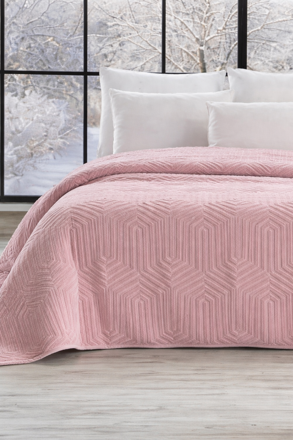 Özdilek Prestige Çift Kişilik Kabartma Desenli Battaniye - MENEKŞE