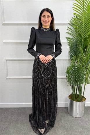 Aslı Tesettür Abiye - SİYAH