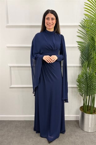 Asude Tesettür Abiye - LACİVERT