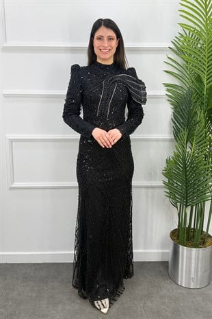 AysudeTesettür Abiye - SİYAH