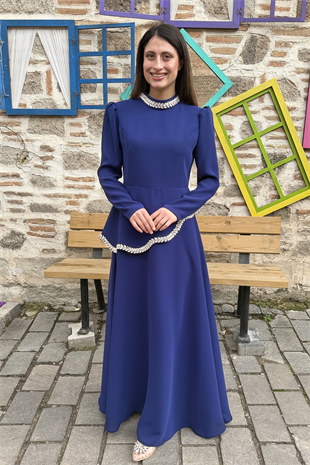 Canan Tesettür Elbise - İNDİGO