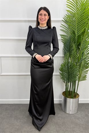 Gonca Tesettür Abiye - SİYAH