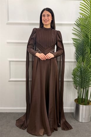 Nesrin Tesettür Abiye - KAHVE