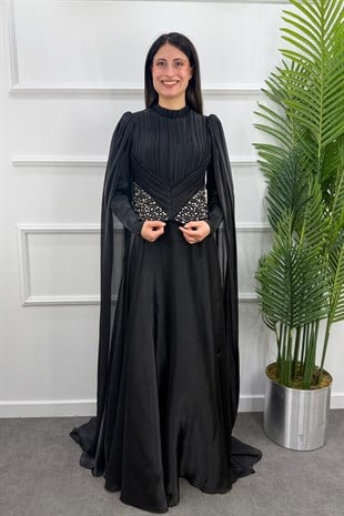 Nesrin Tesettür Abiye - SİYAH