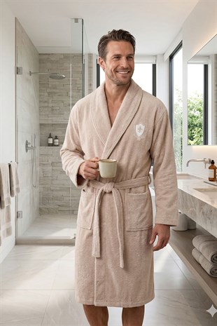 Özdilek Kadın/Erkek Unisex Bornoz - BEJ