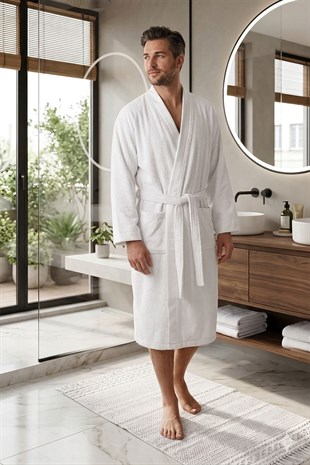 Özdilek Kadın/Erkek Unisex Bornoz - BEYAZ