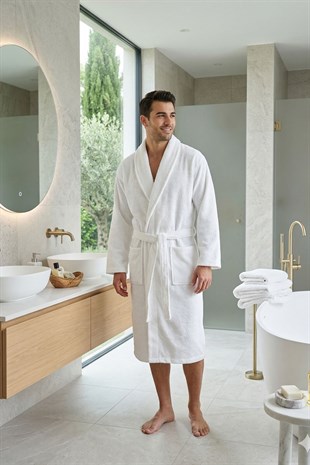 Özdilek Kadın/Erkek Unisex Bornoz - BEYAZ