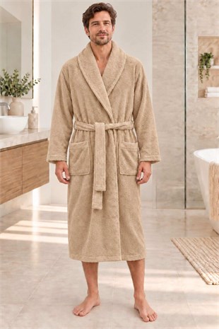 Özdilek Kadın/Erkek Unisex Pamuklu Bornoz XL - BEJ