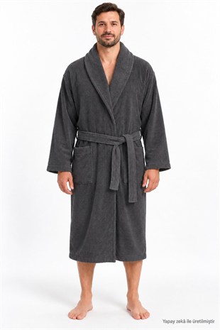 Özdilek Kadın/Erkek Unisex Pamuklu Bornoz XL - ANTRASİT