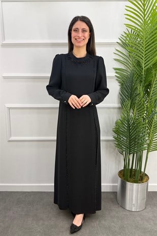 Yelda Tesettür Elbise - SİYAH