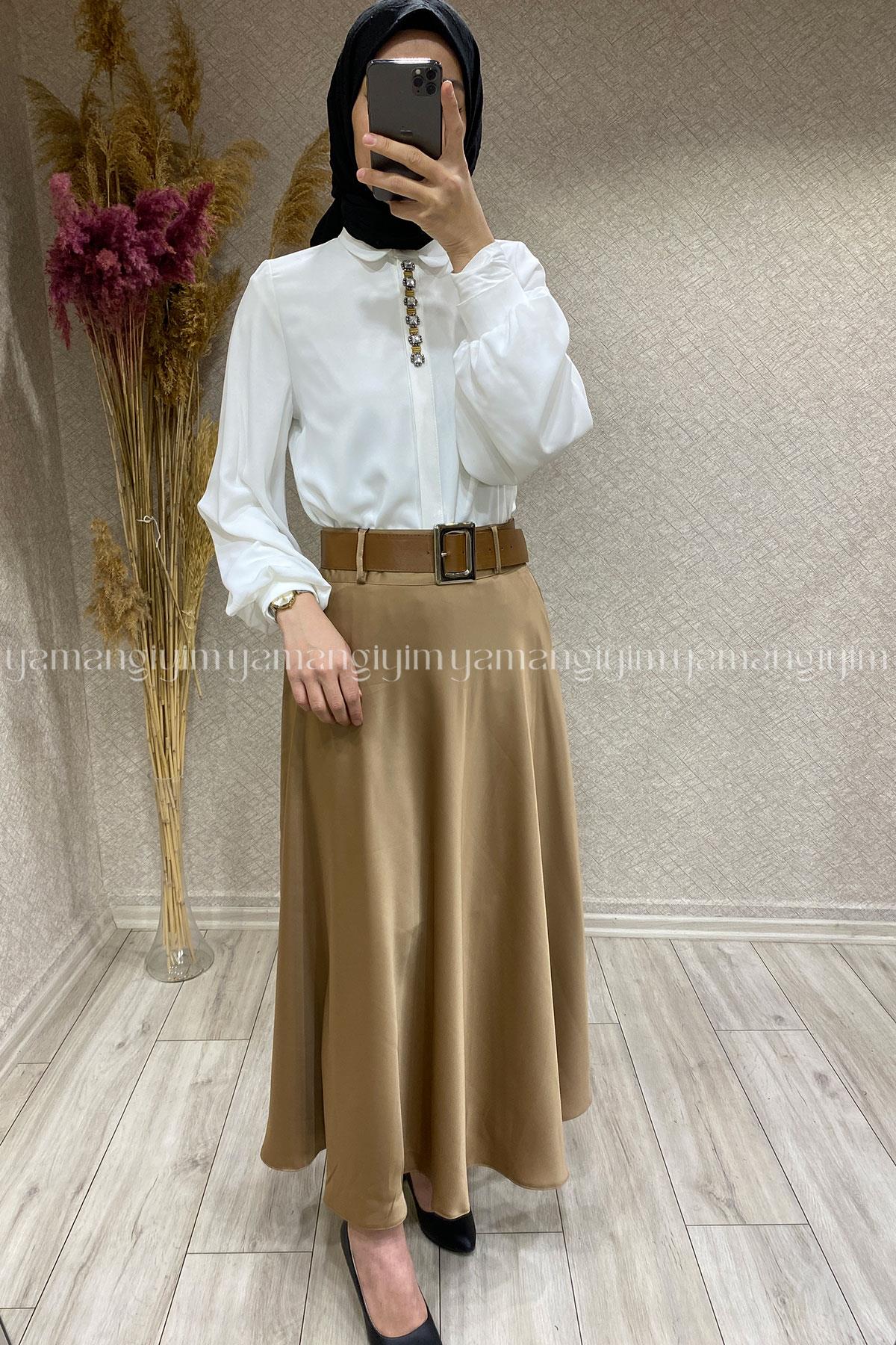 1002 İŞLER SATEN ETEK - Camel