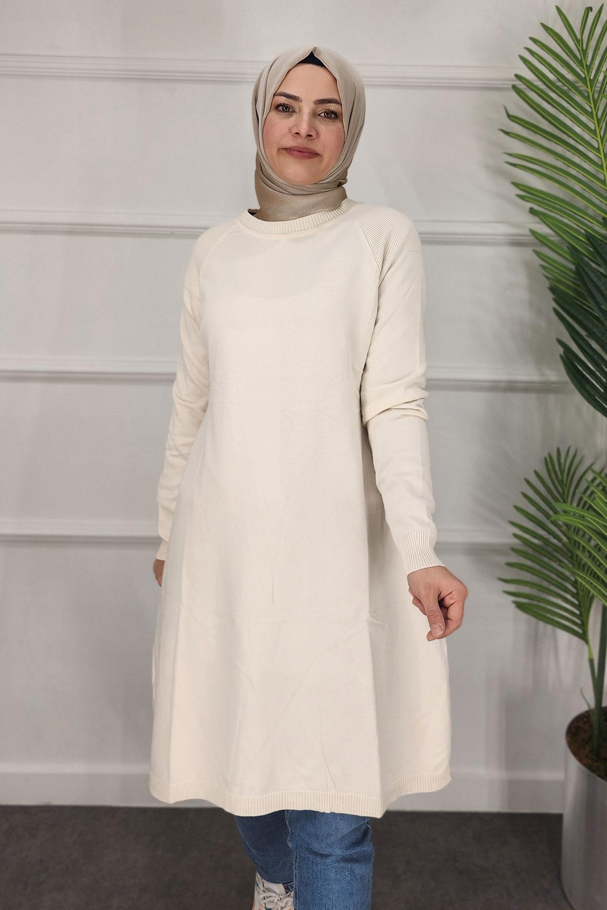 Merserize Reglon Kol Tunik - VANİLYA