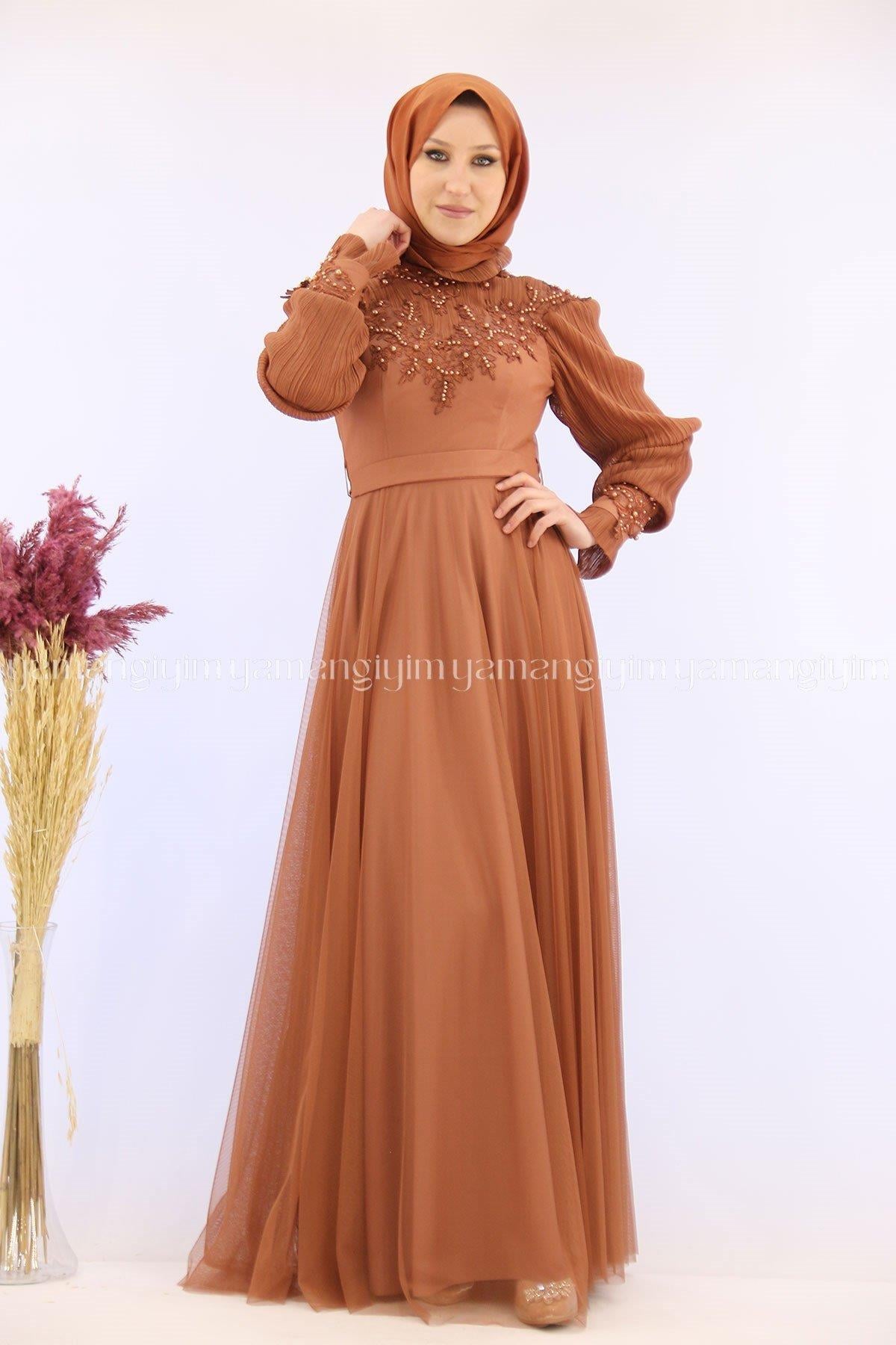 2178 NEW ELEGANS ELBİSE - Kiremit